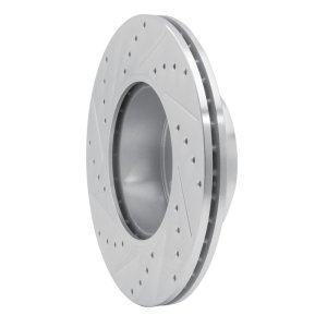 BMW 128I Brake Rotor (1) - Front Right - R1 Concepts - Drilled & Slotted - Silver - `06-`13